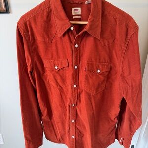 Levi's Men's Red Corduroy Pearl Snap Shirt
#19
